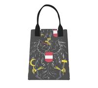 Austria National Emblem Print Unisex Insulated Lunch Bag Lunch Bags for Work Perfect for Work Picnics and Travel Picnic Hiking Or Women Men Adult Kids