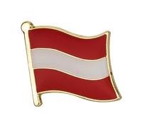 Austria National Flag Metal Enamel Lapel Pin Badge - 1.9 x 1.6 cm Red-White-Red Tricolour - Hard Enamel Finish with Secure Clasp for National Pride, Travel, Events, and Collectors