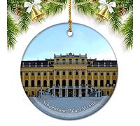 Austria Schonbrunn Palace Vienna Christmas Ornaments for Tree Ceramic Pendant Double Sided Ornament Decor Xmas Gifts Porcelain Travel Souvenirs