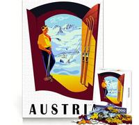 Austria Ski at Doorstep 1000 Piece Jigsaws for Adults Puzzle Memory Training Easy Enjoyment Flawless Cut Ideal Xmas Gift (50x75cm)