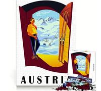 Austria Ski at Doorstep Puzzles for Adults 1000 Puzzles Critical Think Calm Leisure Uniform Edges Festive Surprise (38x26cm)