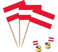 Austria Toothpick Flag The Republic of Austria Small Mini Cocktail Fruit Cupcakes Toppers Food Stick Flags Decorations,100 Pack