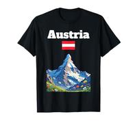 Austria Travel Souvenir Alps Mountain Lover Austrian Flag T-Shirt