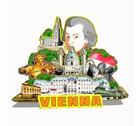Austria Vienna Magnet Fridge Magnet Wooden 3D Landmarks Travel Collectible Souvenirs Decoration Handmade