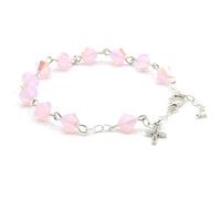 Austrian Crystal OR Glass Small Catholic Rosary Bracelet for First Holy Communion/Eucharist or Reconciliation/Confession. A meaningful and beautiful gift for special occasions., One Size, Crystal, no