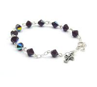 Austrian Crystal OR Glass Small Catholic Rosary Bracelet for First Holy Communion/Eucharist or Reconciliation/Confession. A meaningful and beautiful gift for special occasions., One Size, Crystal, no