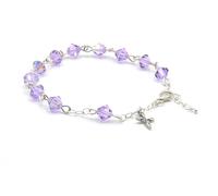 Austrian Crystal OR Glass Small Catholic Rosary Bracelet for First Holy Communion/Eucharist or Reconciliation/Confession. A meaningful and beautiful gift for special occasions., One Size, Crystal, no