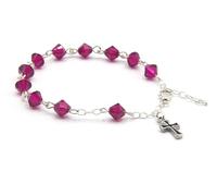 Austrian Crystal OR Glass Small Catholic Rosary Bracelet for First Holy Communion/Eucharist or Reconciliation/Confession. A meaningful and beautiful gift for special occasions., One Size, Crystal, no