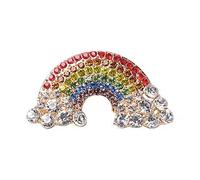 Austrian Crystal Rainbow Brooch, Multi-Colour, Enamel Metal, 6x2 cm