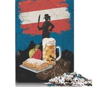 Austrian Culture Poster Jigsaw Puzzles Puzzles for Adults Kids. 1000 Piece Great Gifts Challenge Toy Educational Game Home Decoration for Adults& Kids Age 14 Years Up 1000pcs (75x50cm)