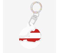 Austrian Flag Map Print Round Acrylic Pet Tag, Dog Neck Pendant Tags for Pets Circular Dog Cat Collar Name Tags