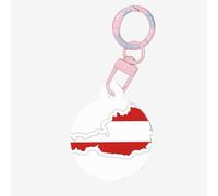 Austrian Flag Map Print Round Acrylic Pet Tag, Dog Neck Pendant Tags for Pets Circular Dog Cat Collar Name Tags