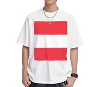 Austrian Flag Mens T-Shirts & Womens T-Shirts, White and Black Graphic Tees for Men and Women, Soft and Breathable