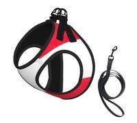 Austrian Flag Print Harness Leash Set For Cat And Small Dog, Adjustable, Reflective, And Escape-Proof Vest With Soft Breathable Mesh Lining