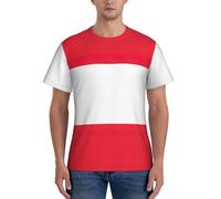 Austrian Flag Print Men Short Sleeve T-Shirts Workout Casual Outings Comfortable Everyday Wear Sports Black