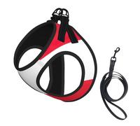 Austrian Flag Print Soft Mesh Dog Harness and Leash Set Pet Puppy Cat Comfort Padded Vest No Pull Harnesses