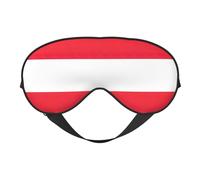 Austrian Flag Reversible Eye Mask Double Sided Blackout Mask Adjustable Soft Sleep Travel Nap Cover