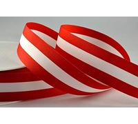 Austrian Flag Stripe Ribbon, Red/White/Red 25mm x 1 Metre Cut from roll
