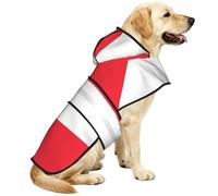 Austrian Flag Waterproof Dog Raincoat And Rain Jacket With Hood, Reflective Strips And Adjustable Belly Strap, Fits Small To Large Dogs