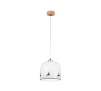 austrolux KOLARZ Chalet hanging light, white/deer green, Ø 25 cm, glass