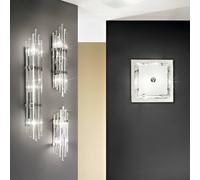 Austrolux Ontario wall light, 60 cm, chrome-coloured, glass