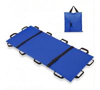 AUSTYLCO Portable Transport Stretcher Medical with 12 Rubber Foam Handles Waterproof Folding Stretcher Folding for Emergency Lightweight Patient and Animals Transport 400lbs Capacity (72" x 27" Blue)