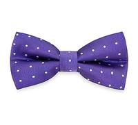 AUSUAYA Bow Tie for Men, Boy Pre-Tied Bowtie Clip On for Formal Tuxedo & Wedding Party or Back to School Office GB-MBT3 (Z3 - Purple polka dot)