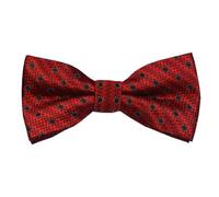 AUSUAYA DE-B-BT5 Children's Bow Tie with Polka Dots for 3-8 Years Old Baby with Adjustable Length, Red with black polka dots, One Size