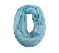 AUSUAYA Infinity Scarf for Women, Ladies Thick & Chunky Knit Loop Wool Scarves Neck Warmer For Winter Cold Weather GB-W-S-J1 (Light Blue)
