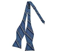 AUSUAYA Men's Bow Tie, Classic Bow Tie, Self-Tie for Men, Suit & Shirt & Tuxedo Men Bow Tie for Boy DE-M-S-B8, Blue stripe with blue floral pattern, One Size