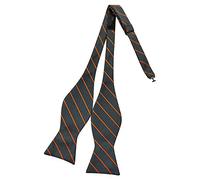 AUSUAYA Men's self-tied bow tie, boy's silk open bow tie, formal tuxedo or wedding party M-S-B8, Bronze with black stripes, One Size