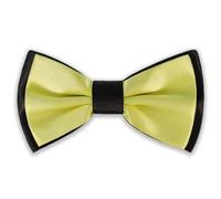 AUSUAYA Men's Tuxedo Bow Tie, Boys Bow Tie for Casual Graduation or Wedding Party BT-BYB2, Lemon Yellow with Black, One Size