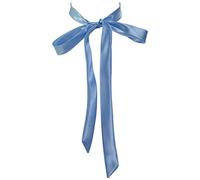 AUSUAYA Women Long Silk Bow Tie, Ladies Satin Self Necktie/Ribbon BowTie For T-shirt Decoration Valentine Gift GB-W-B-T1 (Light blue)