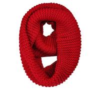 AUSUAYA Women/Men Thick Winter Knitted Infinity Scarf, Chunky Warm Knit Loop Scarves Neck Warmer For Cold Weather GB-W-S-J1 (Red)