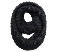 AUSUAYA Women/Men Thick Winter Knitted Infinity Scarf, Chunky Warm Knit Loop Scarves Neck Warmer For Cold Weather GB-W-S-J1 (Black)