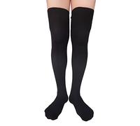 AUSUAYA Women Thick Cotton Over Knee Warm Stockings, Cable Knit Thigh High Boot Socks Extra Long Winter Leg Warmers GB-CL-W1 (Black)