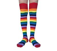 AUSUAYA Women Thigh High Socks Striped Extra Long, Over The Knee Stripe Stocking Cotton for Cosplay & Goth Leg Warmer GB-LW-3