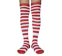 AUSUAYA Women Thigh High Socks Striped Extra Long, Over The Knee Stripe Stocking Cotton for Cosplay & Goth Leg Warmer GB-LW-3