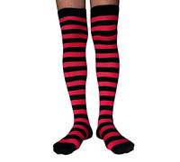 AUSUAYA Women Thigh High Socks Striped Extra Long, Over The Knee Stripe Stocking Cotton for Cosplay & Goth Leg Warmer GB-LW-3