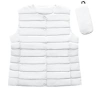 AUSUAYA Women's Lightweight Down Puffer Vest, Warm Sleeveless Jacket for Winter, U-SY-V1 (UK, Alpha, M, Regular, Regular, White)