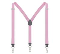 Ausukler Braces for Men and Women Extra Strong 2.5 cm with Carabiner Hook Elastic Strap for Jeans, pink, One Size