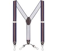 Ausukler Extra Heavy Duty Men Braces 1 1/4 Inch Wide with Swivel Hook Black, One size