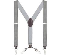 Ausukler Men's Braces Extra Strong 3.5 cm Wide with Swivel Hook Heavy Duty Men Braces Black, Diamond-2, One Size
