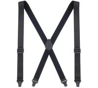 Ausukler Men's Braces Extra Strong with Plastic Clips, 3.4 cm Wide Elastic Strap for Trousers, Hidden Under Shirt or Outside, black, One Size