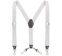 Ausukler Men's Suspenders with Swivel Hooks and Adjustable Braces, Suitable for Heavy Duty, Big and Tall, White, One Size