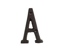 ausuky Cast Iron Retro Metal Alphabet Letters Numbers Sign Address Door Cafe Wall Decor A to Z,0 to 9 (A)