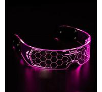ausuky LED Luminous Shades Flashing Eye Glasses Rave Club Party Fancy Dress Light (Honeycomb colorful controllable)
