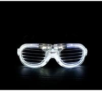 ausuky LED Shutter Shades Flashing Glasses Rave Club Party Fancy Dress Light Up (White)