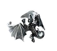 ausuky Luminous Ring Glow In The Dark Dragon Pterosaur Adjustable Finger Rings Alloy (Silver/Blue Glow)