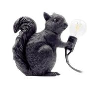 ausuky Modern Resin Squirrel Table Lamp Light Bedside LED Home Decor Desk Light Fixtures (Black)